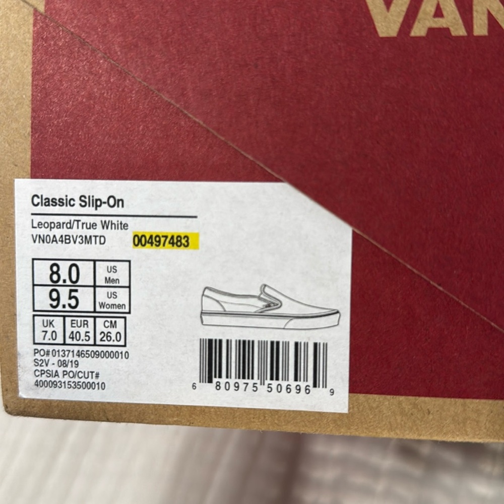 Vans leopard classic slip on